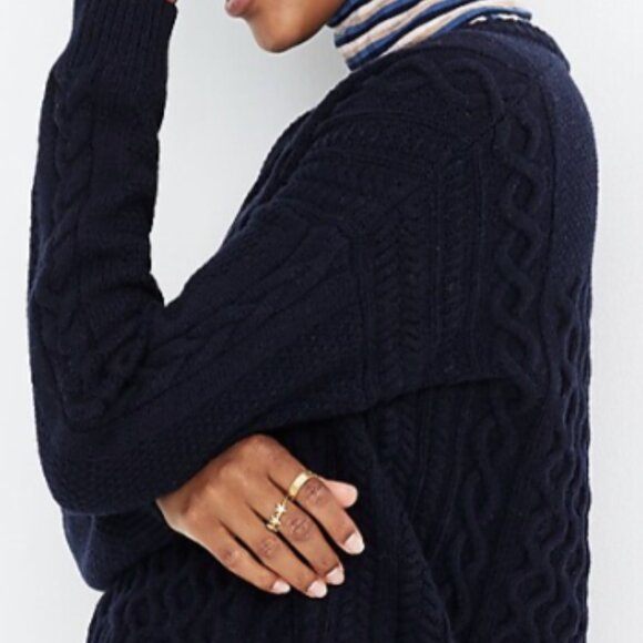 NWOT Madewell Patchwork Cableknit Tunic Sweater - Picture 6 of 6